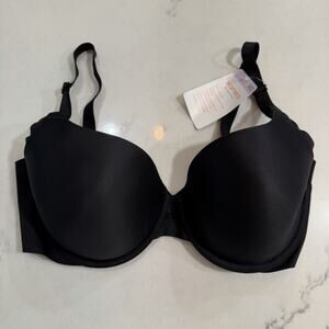 Warner's No Side Effects Wire Free Bra 36D Black Style 01056 New with Tags